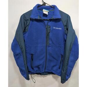 Mens Columbia Interchange Ten Trail III Fleece Full Zip Blue Black Jacket Size S